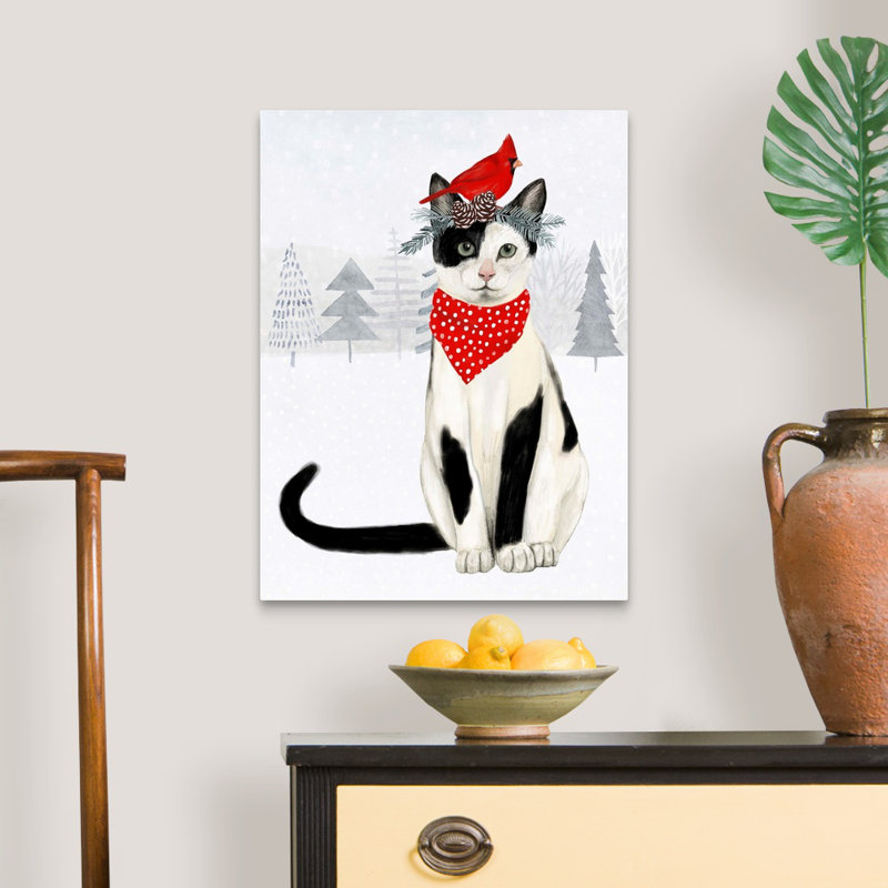 Reproduction d’art sur toile, "Christmas Cats, Dogs VI" par Victoria Borges, H 24 po x l 18 po x 1,25 po, Toile tendue
