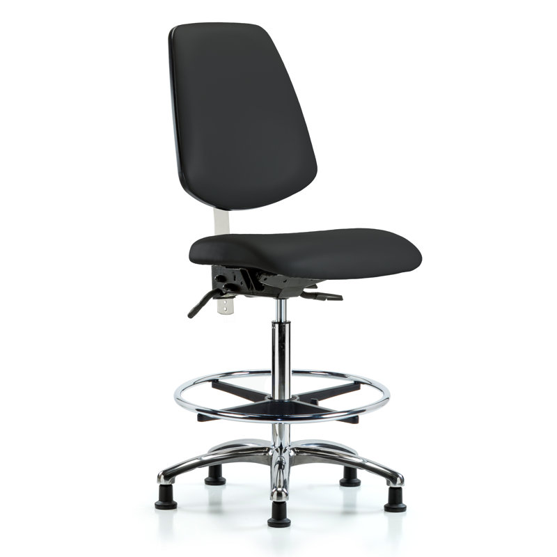 Shakira Drafting Chair, Black, Glides, Included