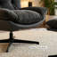HOMCOM Accent Chair with Footstool, Modern Swivel Lounge Chair, Dark Grey