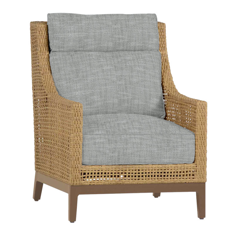 Peninsula Woven Lounge Chair, Rollo Lace, No welt + Standard fill, Light Raffia/Natural Sandalwood