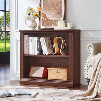 30" Bookshelf,2-Tier Thick Wooden Book Shelf with Adjustable Shelves,Free Standing Farmhouse Bookcase with Open Display Storage,Floor Vintage Bookshelves for Living Room,Office