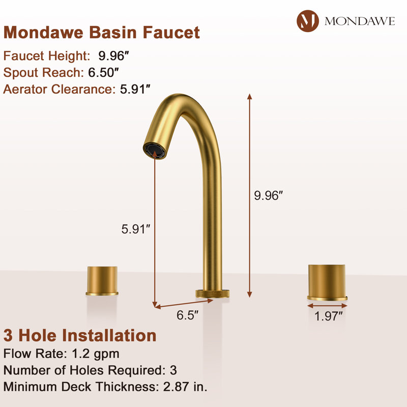 Herathena 2-handle Bathroom Faucet, Gold