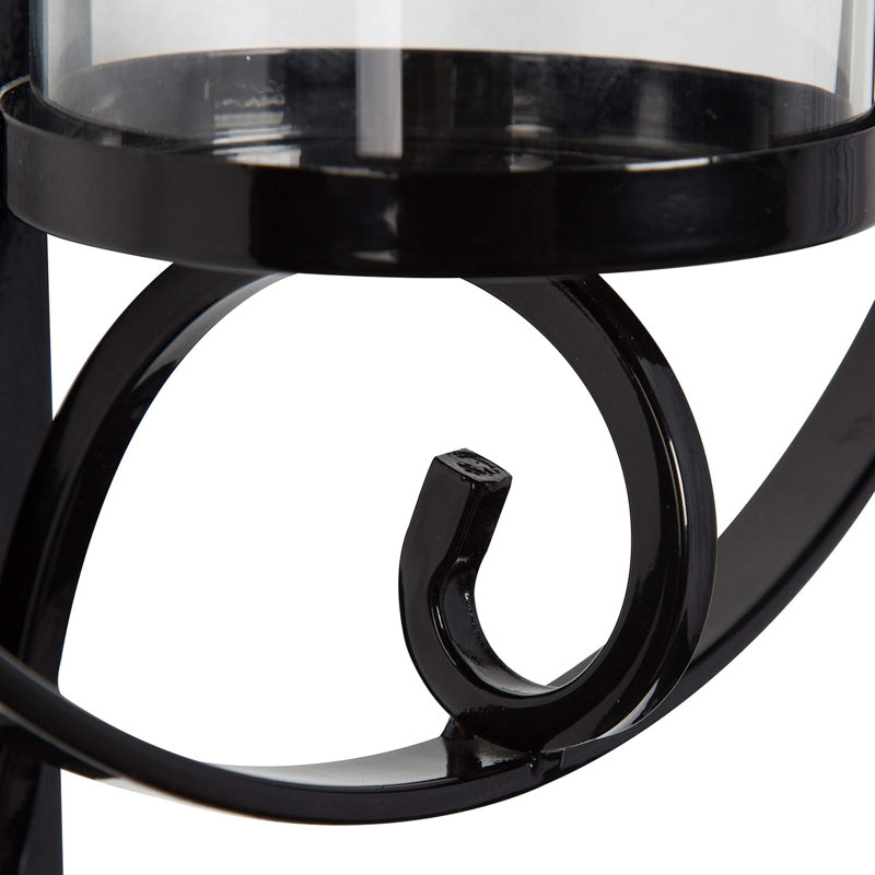 Doria 21.75" Glass Wall Sconce, Black