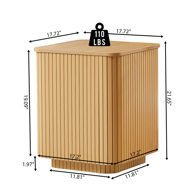 Table de bout avec rangement, Naturel