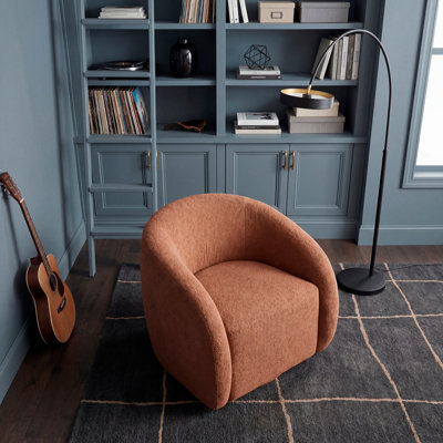 Fauteuil d'appoint pivotant en microfibre Luxury