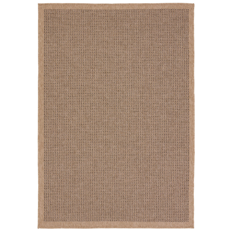 Tapis brun / noir en polypropylène tissé à la machine Peter-Lee, Rectangle 2 pi x 3 pi