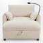 Upholstered Accent Armchair With Storage Ottoman-343178773