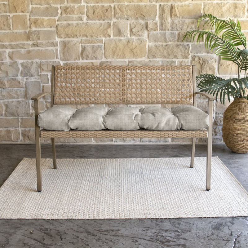 Outdoor 2'' Bench Seat Cushion, 37" W x 17" D, Canvas Black Sunbrella® Canvas
