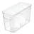 iDesign Crisp Divided Organizer Bin with Handles, 6" x 8" x 14", Clear/Matte White