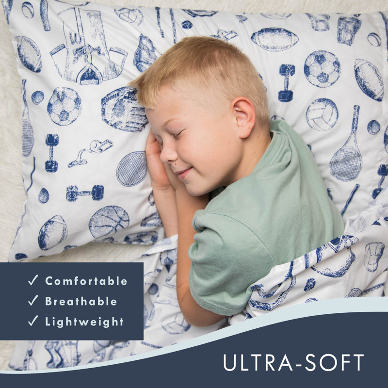 Sports Classic Collection Sports Kids Sports Bedsheets Set, Super Soft Baseball, Football, Soccer Themed Bedsheets