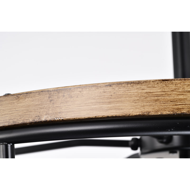 Ventilateur de plafond 26 po avec finition imitation grain de bois et finition noire matte Mathes de Mathes