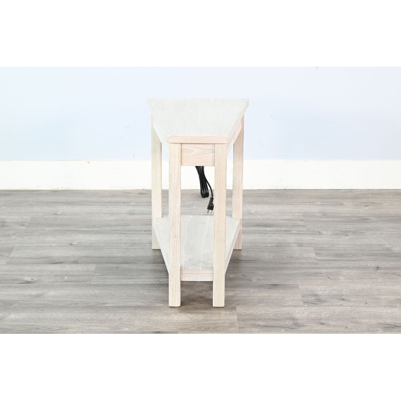 Hemphill Solid Wood End Table, Gray, 24" H x 16" W x 24" D