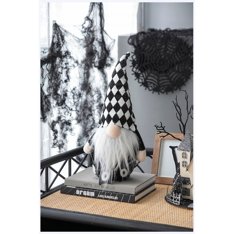 Ensemble de 2 décorations de lutins en tissu pour l'Halloween, figurines de gnomes classiques pour foyer, étagère et table