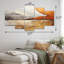 Ensemble de salon art mural gris et orange
