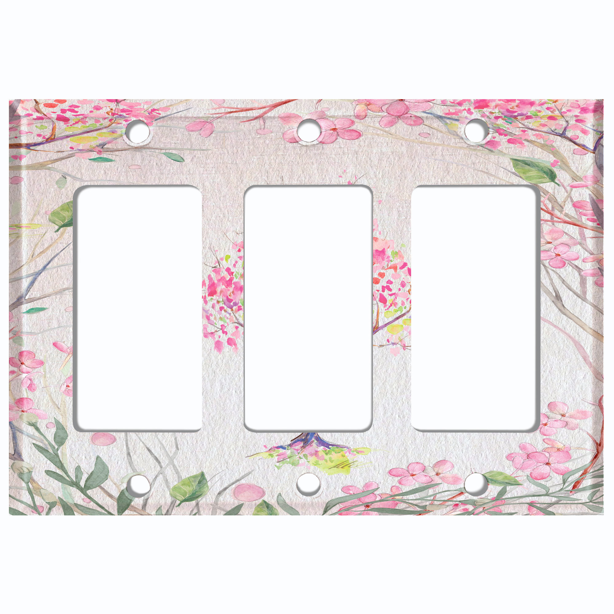 WorldAcc Patterned 3 - Gang Rocker Standard Wall Plate | Wayfair