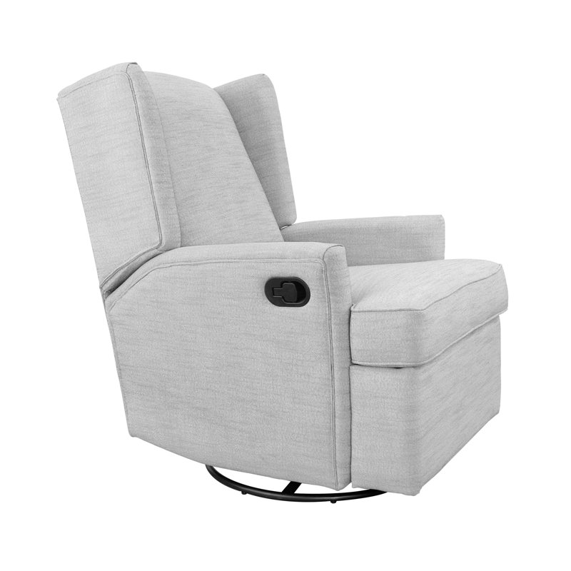Swivel Reclining Glider, Gray Polyester Blend