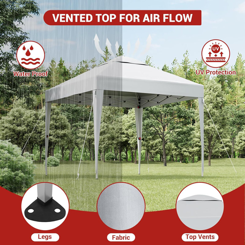 10X10 Pop Up Canopy Tent, Grey