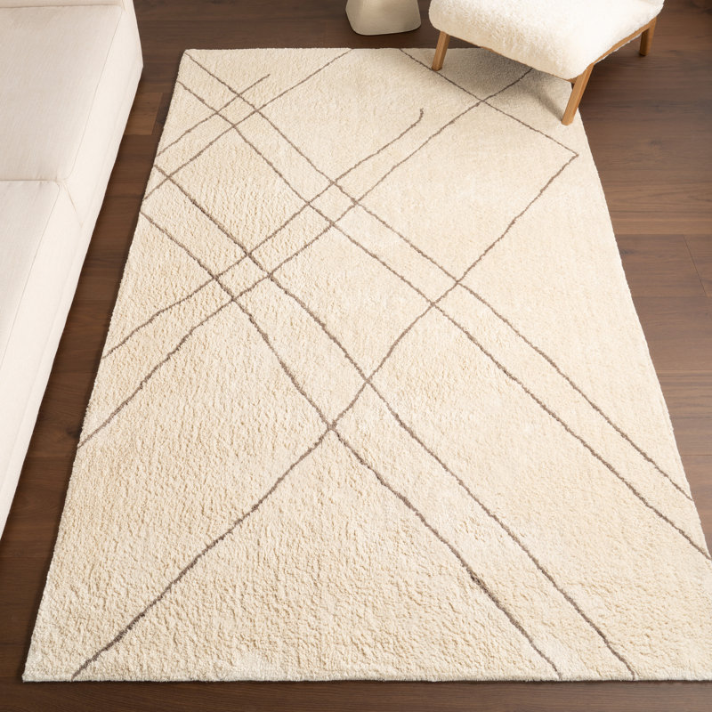 Egeria Modern Abstract Cotton Area Rug, Rectangle 5' x 7'8"