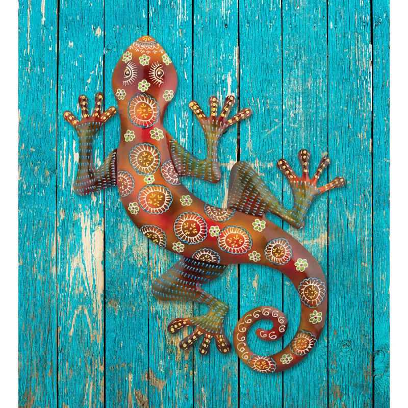 Décoration murale 24 po Maha Gecko, H 15,75 po x l 24,75 po x P 1,25 po, Copper