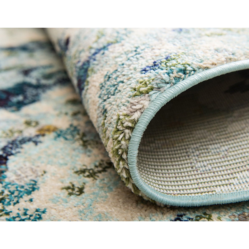 Patrocinia Geometric Green Rug, Rectangle 4' x 6'