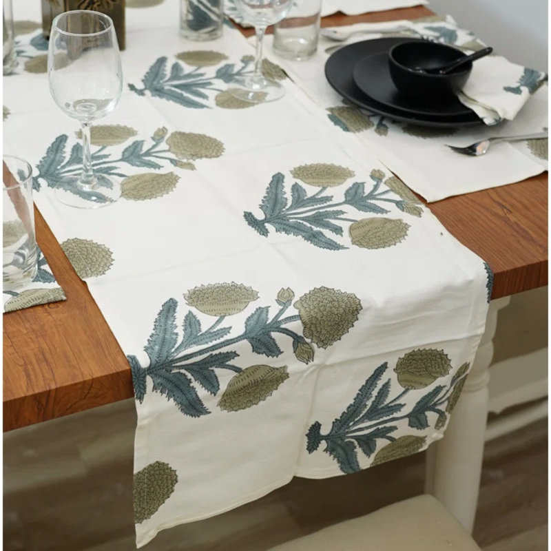 Red Barrel Studio® 16X106 Special occasion table runner, Stylish dining accessory, Badshah, Gray, 9" Rectangle
