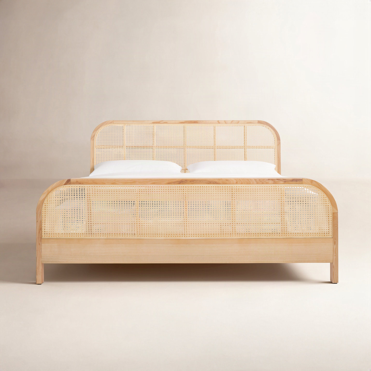 Cane Platform Bed, King, Natural