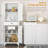 Kitchen Pantry Cabinet, 67” Tall 4-Door with Drawer &amp; Adjustable Shelves, White | MDF | Traditional Style