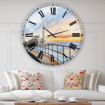 St Marys Lighthouse - Large Nautical & Coastal Wall Clock