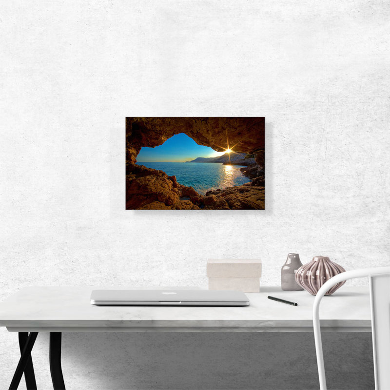 «Beach Cave Sunrise», impression sur toile tendue, H 12 po x l 18 po x 1,5 po