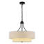 Lustre tambour de ferme moderne 6 lumières 21,65 po avec abat-jour en lin beige pour îlot de cuisine
