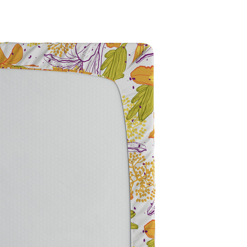 Microfiber Floral Fitted Sheet, Full Fitted Sheet