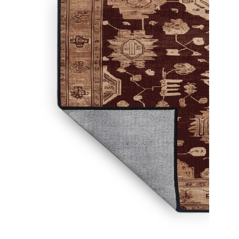 Tapis noir surteint lavable à la machine, Rond 7 pi