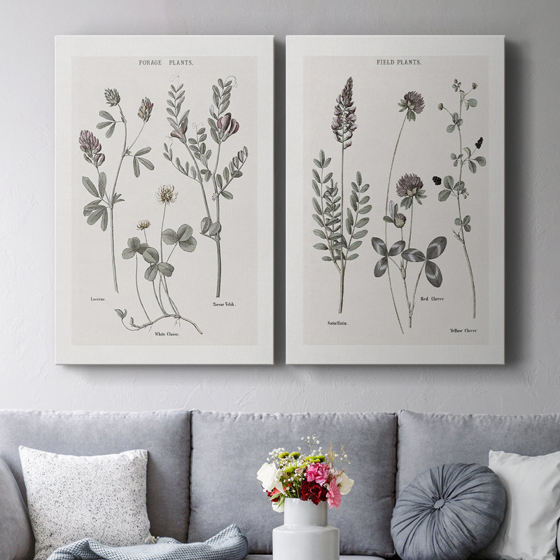 Multi Botanical I-Premium Gallery Wrapped Canvas -Ready to Hang, 36" H x 48" W