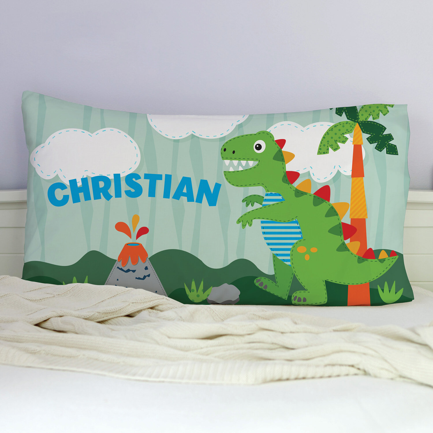 Personalized dinosaur outlet pillowcase