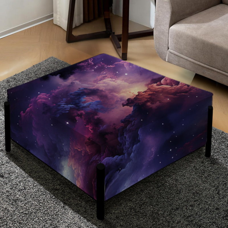 Enchanted Nebula Moody Patterns - Abstract Large Square Ottoman