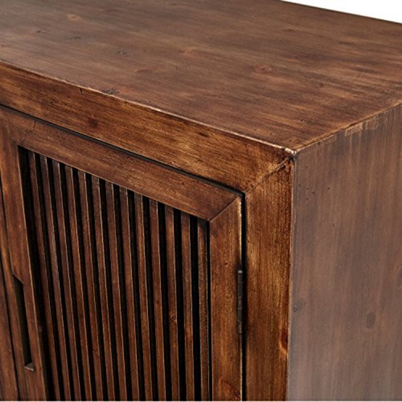 Sawyer Brown Ash Wood 3-Door Storage Cabinet