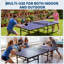 Table de ping-pong pliante avec roulettes, table de tennis de table d'intérieur avec 2 raquettes et 3 balles, table de jeu de ping-pong portable pour la salle de jeux