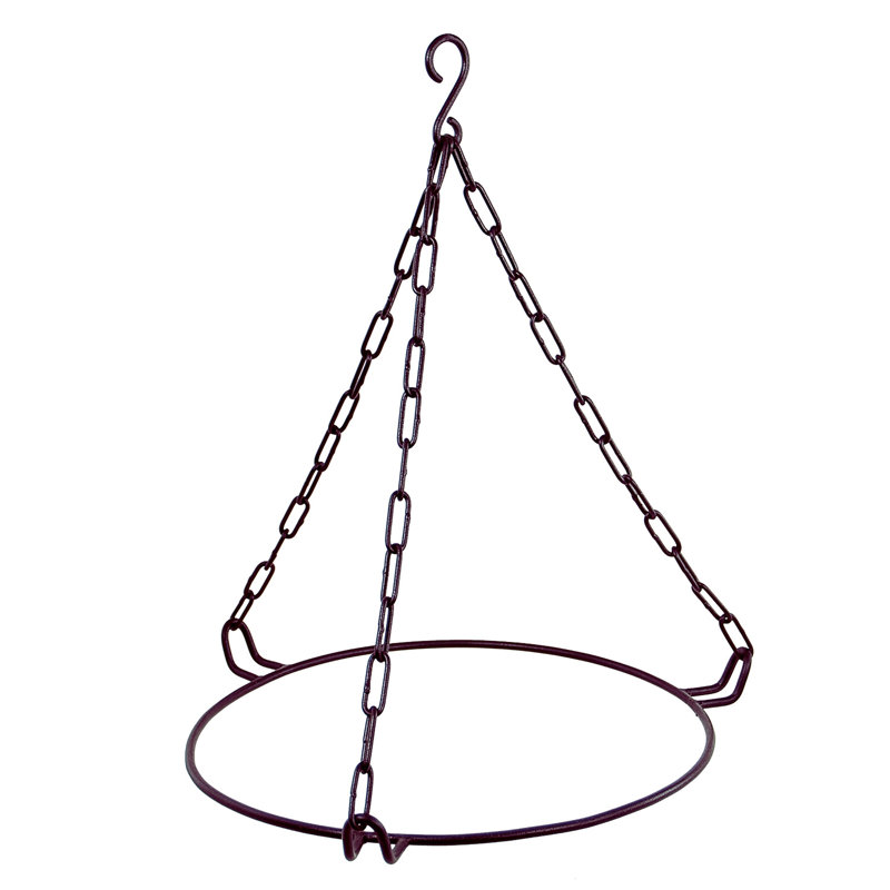 Fern Green Hand-Blown Crackle Glass Hanging Birdbath