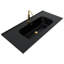 Meuble-lavabo mural simple cannelé de 40 po avec plateau en céramique et poignées Nora Geo-130667162