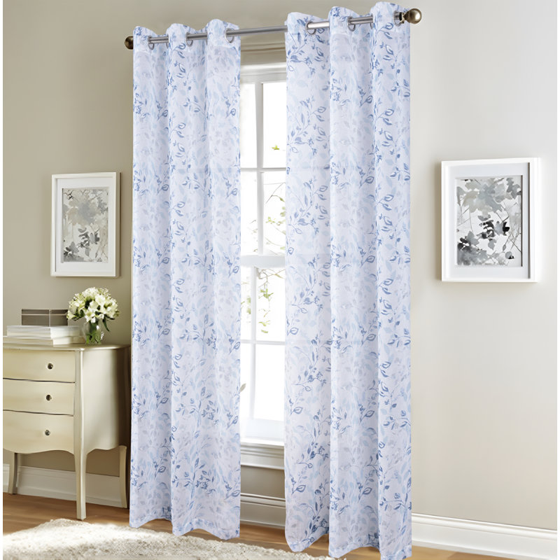 Paire de rideaux transparents Debartolo, Bleu