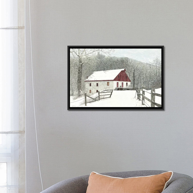 Grist Mill par James Redding - reproduction d'art, Aucun mat, H 18 po x l 26 po x P 1,5 po, Toile avec cadre noir