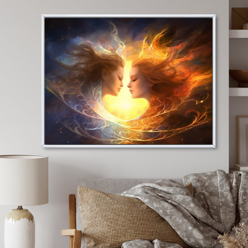 Reproduction d'art sur toile "Eternelle", H 16 po x l 32 po, Cadre photo noir