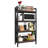 56.30'' Bakers Rack 4-Level Storage Shelves Metal And Wooden Kitchen Shelves, Kitchen Organizers And Storage, For Garage, Pantry, Bathroom, Closet ,33.50'' Length
