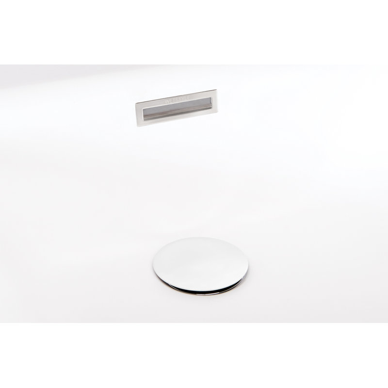 Lab 65.88'' L Soaking Bathtub, Matte White, White/Polished Chrome