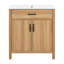 Meuble-lavabo en bois 30 po avec structure en bois massif, 2 portes à fermeture douce, 1 tiroir rabattable, tablette réglable-1991045219-1991045218