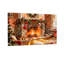 Ensemble de 3 impressions sur toile de Noël avec cheminée et bas-2122008480