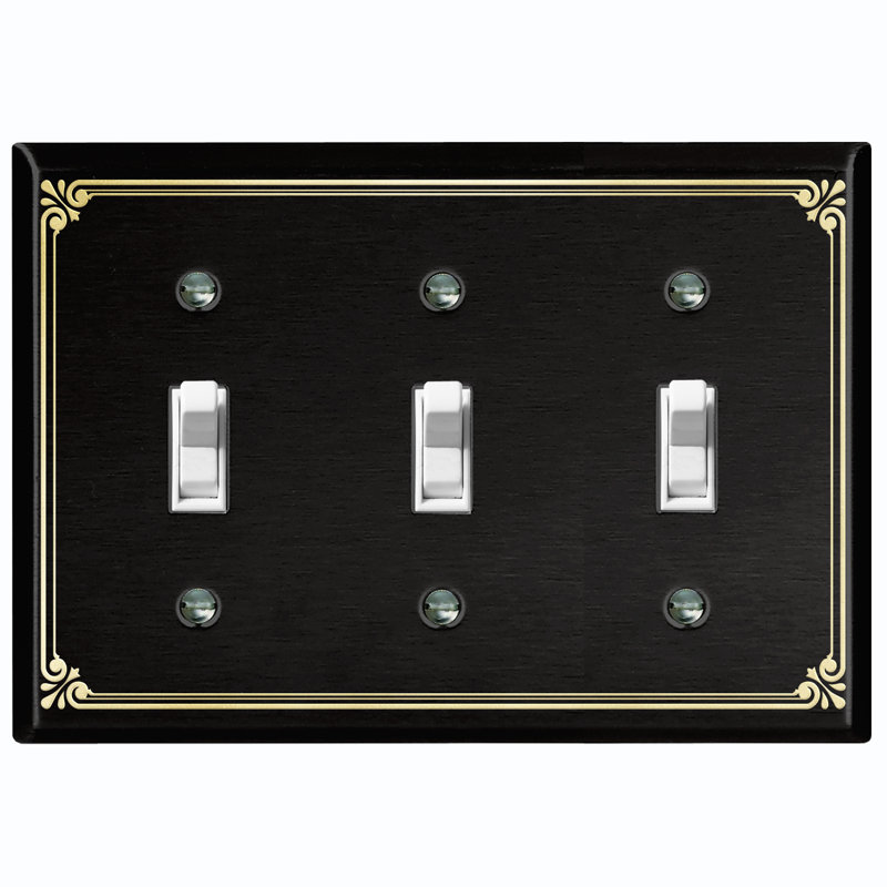Patterned 3 - Gang Toggle Light Switch Standard Wall Plate