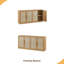 Buffet 66,9 po à 4 portes en rotin, buffet Boho, grand buffet à crédence pour le salon, le couloir et la cuisine