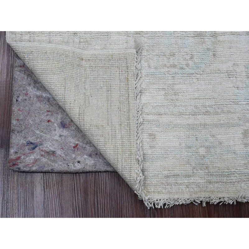 Tapis de couloir blanc en laine noué à la main 2 pi 8 po x 9 pi 8 po Angora F7A282577B194278858B0AC5882BDE5F