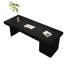 Light Luxury Italian Style Black Desk With Three Drawer Cabinet And Embedded Desktop Power Strip-422631024